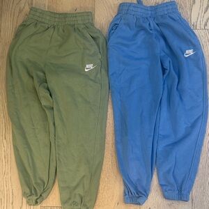 Nike Kids Sweatpants - Olive Green and Sky Blue